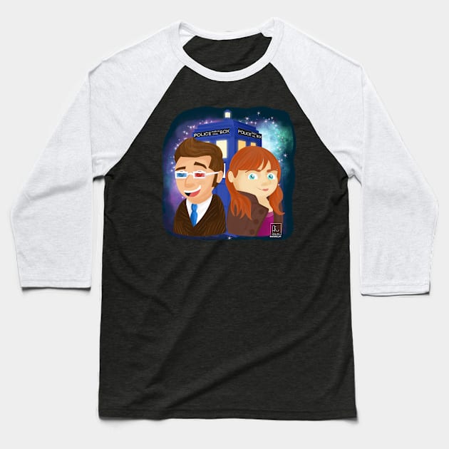 Doctor and Donna Baseball T-Shirt by AC Salva